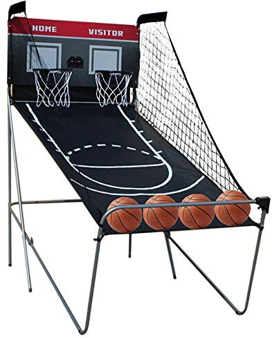 Basketballständer inkl 4 Basketbälle & Doppelschuss Basketballautomat Basketball Automat mit 8 Spieloptionen & Punktezähler Elektronische Basketball-Arcade-Spiel Schießmaschine für Indoor/Outdoor