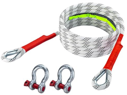 Recovery-Abschleppseil, Abschleppseil-Bergungsset, Kinetische Bergungs-Abschleppseil | Anhängerseil mit großer Dehnung, Abschleppgurt | Professionelle Bergungsseile für Sand, Schnee, Gräben, S