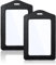 Mabor - Porta badge in pelle, 2 pezzi, porta badge verticale su entrambi i lati, trasparente, impermeabile, per ufficio, personale, studenti, carte di credito scolastiche (nero)