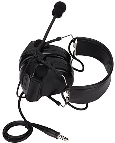 Auriculares Militares con Cancelación de Ruido y Amplificación de Sonido con U94 PPT para Caza de Teléfonos Móviles (BLACK)