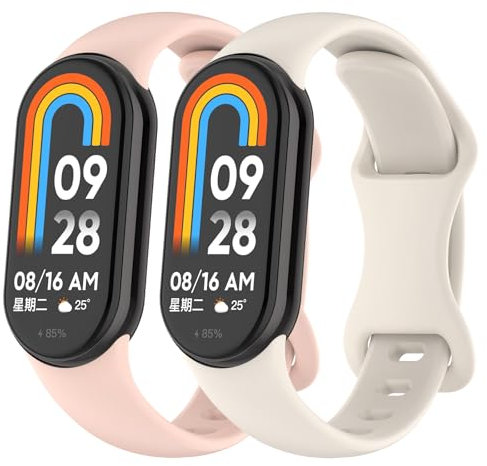 Vancle 2 Stück Armband für Xiaomi Mi Band 8 / Xiaomi Mi Band 8 Damen Herren, Buntes Weiches Silikon Sport Ersatzarmbänder für Xiaomi Smart Band 9 / Smart Band 8 Uhrenarmband für Frauen Männer