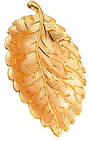 HOLIDYOYO plato de hojaldre fruteros fruteira fruit bowl organizador de platos de joyas plato de frutas de escritorio bandeja vintage plato de carne bandeja de frutas Aleación de zinc Golden