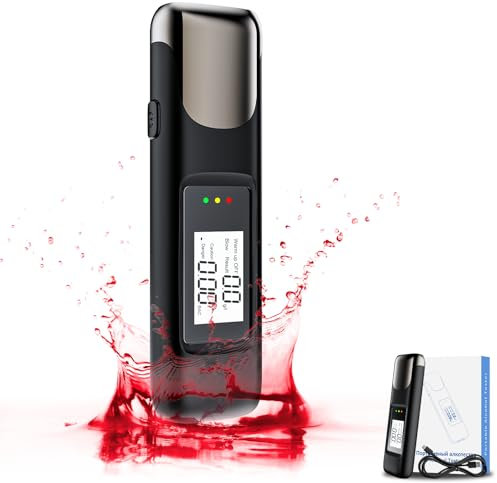Olubfdh Alkoholtester Polizeigenau,Professioneller Alkoholtester mit digitaler LCD-Anzeige,Atemalkoholtester mit Gradgenauigkeit,Mouthpieces unnötig für den Einsatz zu Hause oder auf Partys