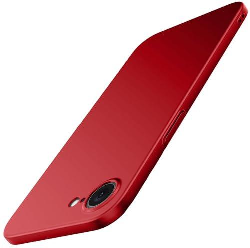 Galful Ultra Dünn für iPhone 16e 2025 Hülle Matt PC Hartschale Case Handyhülle iPhone SE 4 Slim Leicht Schutzhülle mit Voll Kameraschutz PP Hardcase Schutz Tasche Stoßfeste Kratzfeste Cover-Rot