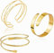 Hebterrka Armreif Gold Für Den Oberarm, Set Mit 3 Dünnen 18K Vergoldeten Armreifen, Vielseitiger Accessoire Für Damen, Minimalistischer Schmuck Für Den Alltag