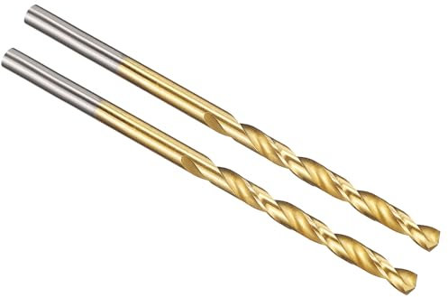 PATIKIL 3.2mm Drill Bit, Jobber Straight Shank M2 High-Speed Steel 135° Titanium Nitride (TiN) Coated for Stainless Steel Hard Metal - 2 Pack