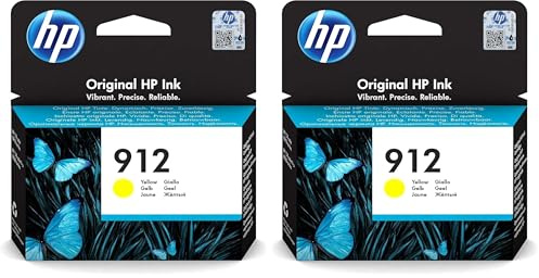 HP 912 (3YL79AE) Gelb Original Druckerpatrone OfficeJet Pro 8010, 8012, 8014, 8015, OfficeJet Pro 8020, 8022, 8023, 8024, 8025 (Packung mit 2)