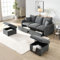 A ALFRESCOOL Multifunktionale Ecksofa U-Form-Dreisitzer Polster-Sofa mit Staufunktion – Inklusive Schubladen + Hocker mit Staufach, modular zerlegbares Sofa-Set mit Schlaffunktion,Cord-Stoff（Grau）
