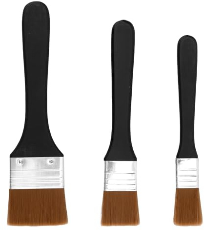 3pcs Large Wide Flat Acrylic Paint Brushes Set, 3 Sizes | Nylon Bristle Big Varnish Brush Set for Acrylic Painting Gesso Oil Watercolor Canvas Art Supplies for Artist Painter Beginner