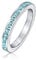 Bling Jewelry Aqua Blauer Kubikzirconia Stapelbarer Cz Kanal Set Ewigkeitsring Für Frauen Simulierter Aquamarin .925 Sterlingsilber