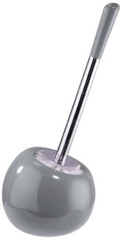 Sanwood 6402457 Coppa WC-Bürstengarnitur, Keramik, grau, 16 x 37 x 16 cm