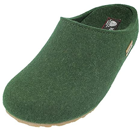HAFLINGER Grizzly Michl Filzpantoffel Hausschuh mit Gummisohle Eibe, Gr. 36