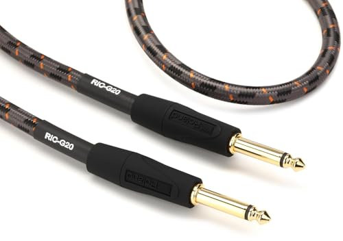 Roland Gold Series Instrument Cables, Black, Length: 20 Ft/6 M