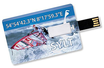 CLE CARDAN LIGHT EUROPE 8GB Speicherkarte in Scheckkartenform Sylt Surfer - USB-Stick Datenspeicher