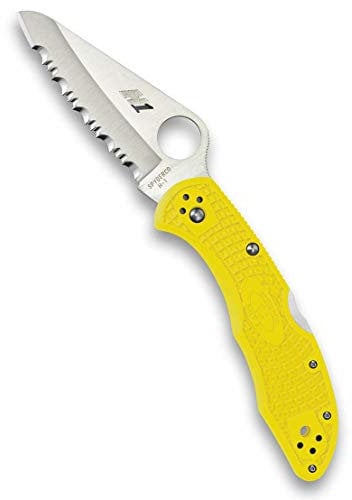 Spyderco Salt 2 Lightweight Knife with 3 H-2 Ultra-Corrosion Resistant Steel Blade and Yellow FRN Handle - SpyderEdge - C88SYL2