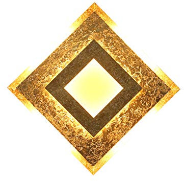 Eco-Light LED Deckenleuchte Blattgold Galerie Window dimmbar Loft-Lampe Silber Farben 24 Watt 1600 Lumen 3000 Kelvin indirekt Deko Wandleuchte, 9021 M GO, Blatt-Gold