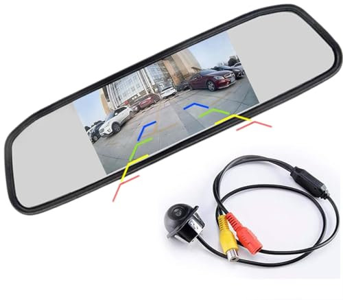 GOFORJUMP MiNi Reversing Backup Rear View Camera with 5 inch Color TFT LCD HD Car Rearview Mirror Monitor Screen Car Reverse Monitor