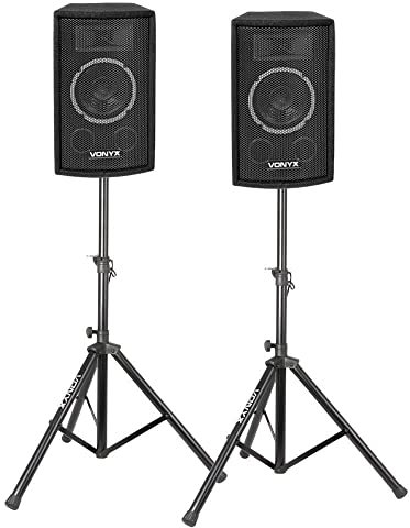 Pack Vonyx SL6 Pareja de Altavoces de 500W con trípodes y Cable