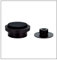 Klebe-Türstopper | 45 x 20 mm | Gewindesockel | Gummi Schwarzer | Edelstahl AISI 304 | Schwarz lackiert | Enthält Werkzeug, Schraube + Befestigungsdübel | Mod. I-203/35X19-DUAL-NG| EVI Herrajes