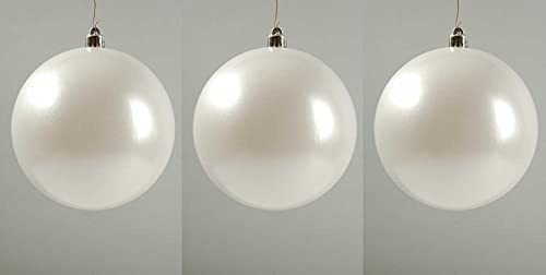Oferta 3 bolas de Navidad de 14 cm blanco para decoración de árbol