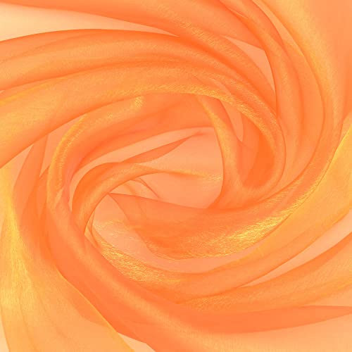 Organza-BARBY-Verstärkungseinlage, Festlicher Stoff, Soft Mesh, Schimmernd glänzend & leicht fallend-21 g/QM-147 cm breit- 100 cm Schritte-Meterware (Orange-5013-BARBY)