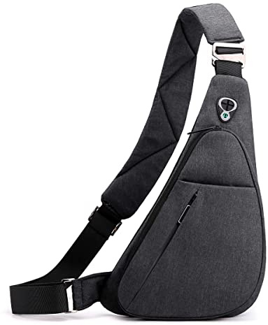 TOLOG Sling Bag Kleiner wasserdichter Schulterrucksack für Reisen Wandern Anti-Dieb Crossbody Brust Tagesrucksack Persönliche Tasche, Schwarz für Rechtshänder, Small, Kleine Tasche