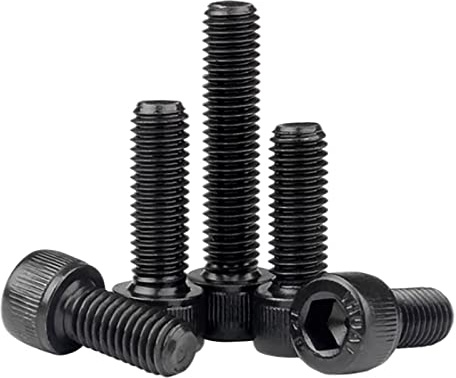FandWay M4 Hex Bolts, Hex Socket Cap Head Machine Screws, DIN912 Allen Screws, M4x8/12/16/20/30mm Black Bolts Set 12.9 Grade Alloy Steel Fully Threaded with 1 Allen Key, 125 Pieces