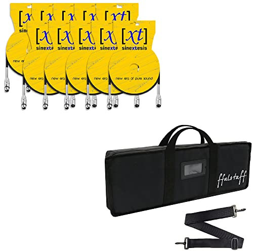 Sinextesis Cavo Canon Maschio a Femmina 3 Pin 5 mt. Cavo XLR Bilanciato con Borsa con Tracolla Ideale per Microfoni, Mixer Audio, Registratore, Casse Audio e Apparecchiature con Uscita Bilanciata