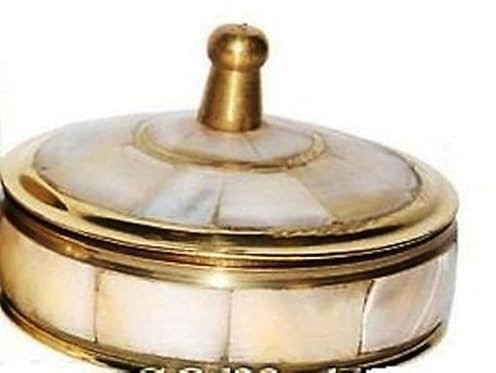 Exklusive Global Schmuckschatulle, Messing, Perlmutt, dekorative Schmuckschatulle, Geschenk für Zuhause