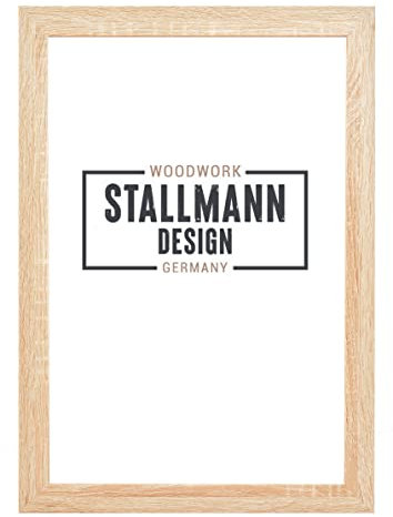 Stallmann Design Cadre photo SD avec verre acrylique antireflet, cadre nouveau moderne, 90 x 120 cm, chêne Sonoma, à suspendre verticalement ou horizontalement