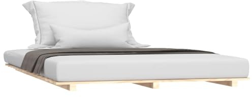 vidaXL Massivholzbett Doppelbett Bettgestell Bett Holzbett Bettrahmen Lattenrost Schlafzimmerbett Schlafzimmermöbel 150x200cm Kiefer