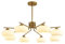 KCO Sputnik Kronleuchter mit 8 Leuchten, weiße Glaskugel, Sputnik-Kronleuchter, Mitte des Jahrhunderts, modern, goldfarben, halbbündige Deckenleuchte, Sputnik-Kronleuchter, Milchglaskugel