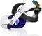 Bioherm Head Strap with Battery for Oculus Quest 2, 10000mAh Battery Pack for Extended 8 Hrs of Playtime, Fast Charging VR Power, Adjustable Elite Strap Enhanced Support and Balance in VR