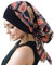 WUERKIYA Chemo Turban für Krebs, Kopfbedeckung, Kopftuch für Frauen Kopfbedeckung Damen Chemo Kopfbedeckung Im Voraus Gebunden Set Plissiert Headwrap Schals Gap Mütze Damen -Amöbe schwarz