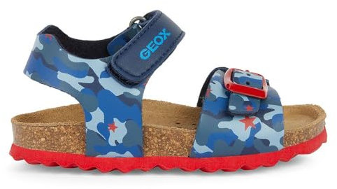 Geox B Sandal Chalki Boy, Bleu Marine Rouge, 21 EU