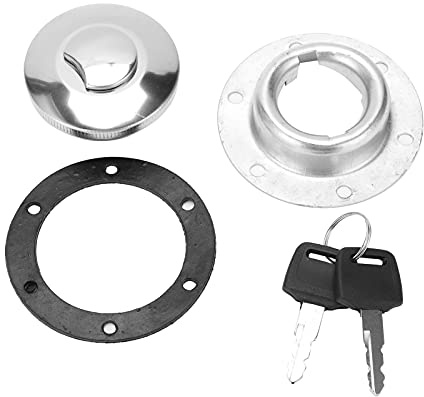 Tankgaslock, 6 Hål Rund Form Tankbränsletanklock med Nyckel och Packning för Generatorset Grävmaskiner, Bilbränsletankar