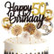 Feelairy Tortendeko Happy Birthday Gold Kuchendeko 50. Geburtstag Frau, Kuchen Topper Happy 50th Birthday, Cake Topper 50. Geburtstag Ballons Konfetti für Geburtstagstorte Deko 50 Jahre Frauen Männer
