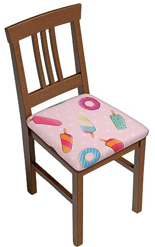 EVIUS Viele farbige Eiscreme-Sitzbezüge, 4-teilig, abnehmbar und waschbar, Restaurant-Polsterstuhl, schützendes Sitzkissen, Sofabezug für Restaurant, Büro (36 x 36 cm)