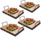 Fiqops 8x Salzstein zum Grillen XXL, 20x30x3cm Salz Grillsteine Mit Eisenplatte, Wiederverwendbar Salzgrillstein, Original Kristallsalz, Salzplatte zum Grillen für BBQ