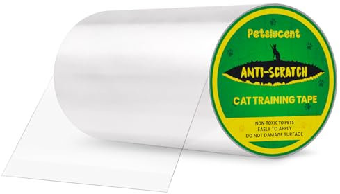 Petslucent Cat Anti Scratch Tape, Door Protector from Dog Scratching, Clear Training Self Adhesive Tape for Carpet, Sofa, Couch, Door (20cm x 3m)