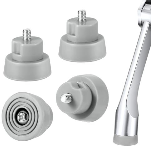 4 Sets Door Stopper Replacement Rubber Tips, Door Stop Bumper Tips with Screws, Ribbed Door Stopper Repair Kit Replacement Tips Holders for Kick Down/Drop Down Door Stoppers