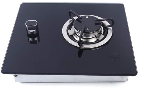JUUBND Cooker with Tempered Glass Portable Gas Burner Cooktop，Single Burner LPG Gas Stove Built-In Natural Gas，Stove for Rvs Apartments Caravan Indoor Outdoor Use