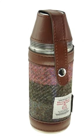 Glen Appin of Scotland Harris Tweed Hunting Flask HF3500 (Colour 137 Green/Pink Check)