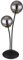 Tischlampe Nachttischleuchte Beistelllampe Wohnzimmerleuchte Schlafzimmerlampe Leseleuchte, Metall schwarz Glaskugel rauchfarben, 2 Flammig G9, H 48 cm