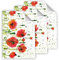 12 Geschenkpapier-Bögen hochwertige reißfeste Geschenkverpackung für Frauen Freundin Mädchen Mohnblumen Mohn rot für kleine Geschenke für Geburtstag Weihnachten (12 Bögen je A3-Format)