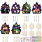 12 Stück Windspiel Bastelset Kinder Halloween Bastelsets Basteln Kinder Holz Bastelhandwerk Gruselig Geister Kürbisse Fledermäuse Holzbastel Kreative Holz Klangspiel für Mädchen Junge Halloweenszeit