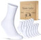 6 Paar Tennissocken Damen 35-38 Weiß Sportsocken Atmungsaktiv Damensocken Baumwolle Retro Crew Socken (Weiß 35-38)