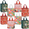 AhfuLife 8 Stück Geschenktüten Weihnachten, 21 * 26 * 12cm Non Woven Weihnachtstaschen Weihnachtstüten Geschenktaschen mit Griffen, Wiederverwendbare Weihnachtsgeschenktüten, Weihnachts Geschenktüten