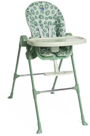 Chicco Polly Essential Trona para Niños, de 0 Meses a 15 Kg, 3 Posiciones de Reclinado, 7 Niveles de Altura, Reposapiés regulable, Cierre Compacto, Tejido de Poliéster Reciclado, Verde