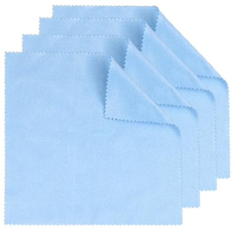 4 Piezas Paños Azules para Pulir Instrumentos Musicales, Paños de Limpieza Azules, Paños de Limpieza para Instrumentos Musicales para Guitarra, Violín, Piano, Latón, Silbato de Hojalata (Azul)
